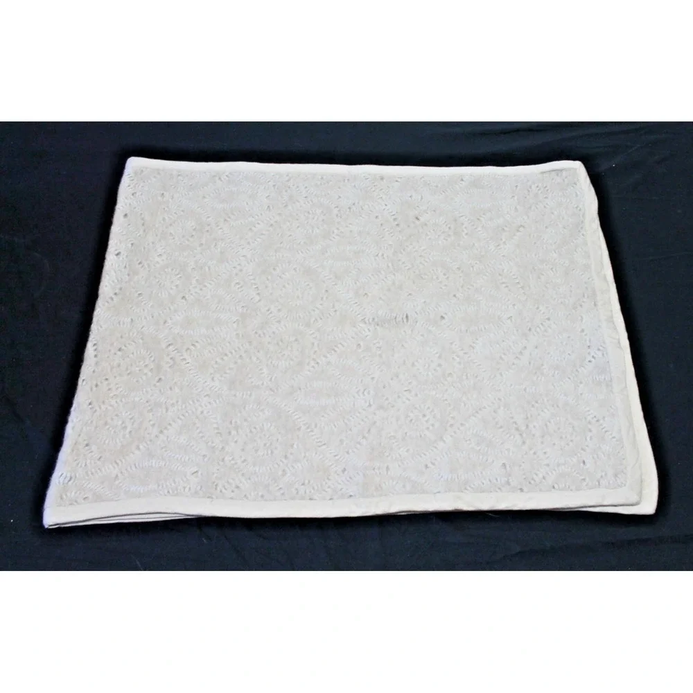 Rara Avis By Iris Apfel Beige Textured Knit Throw Blanket Shawl Wrap O/S